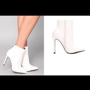White ankle booties
